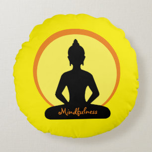 Achtsamkeit und Meditation (Dekoration von Buddha Rundes Kissen