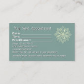 Achtsamkeit Wellness Consultant Zen Lotus Aquamari Terminkarte (Rückseite)