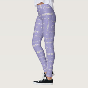 Achtsamkeits-Wellness-Wörter typografisches Muster Leggings