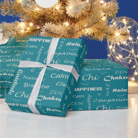 Achtsamkeits-Wortmuster Geschenkpapier (Feiertage)