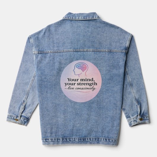 Achtsamkeitsgedankensmotto Jeansjacke (Rückseite)