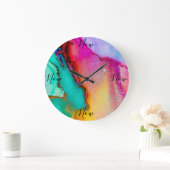 Achtsamkeitsuhr mit Hintergrundfarbe Große Wanduhr (Zuhause)