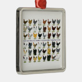 Achtundvierzig HennePromo Silbernes Ornament (Rechts)