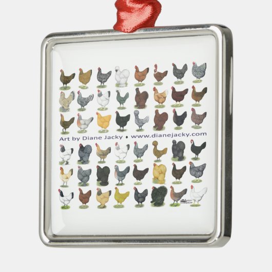 Achtundvierzig HennePromo Silbernes Ornament (Links)