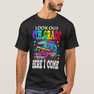 Achtung 4. Klasse ich komme Monstertruck-Dinos T-Shirt