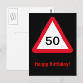 Achtung: 50. Geburtstag Postkarte (Vorne/Hinten)