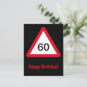 Achtung: 60. Geburtstag Postkarte (Stehend Vorderseite)
