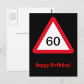 Achtung: 60. Geburtstag Postkarte (Vorne/Hinten)