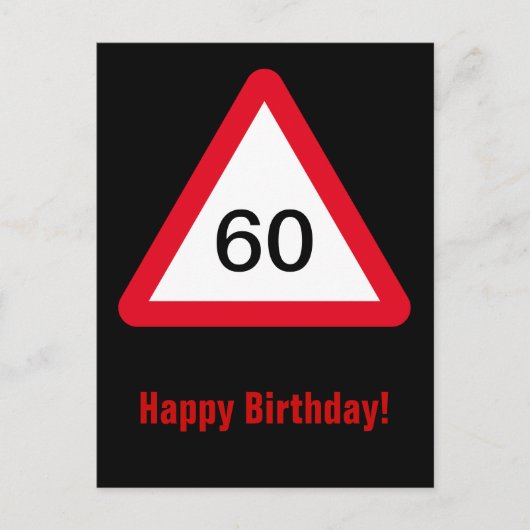 Achtung: 60. Geburtstag Postkarte (Vorderseite)