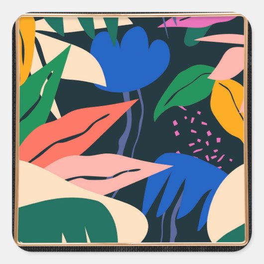 Achtung: abstraktes Muster Quadratischer Aufkleber (Vorderseite)