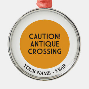 Achtung! Antik-Kreuzung Silbernes Ornament