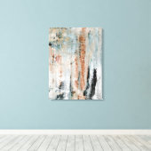 'Achtung' Aquamarine und braune Abstrakte Kunst Leinwanddruck (Insitu (Holzboden))