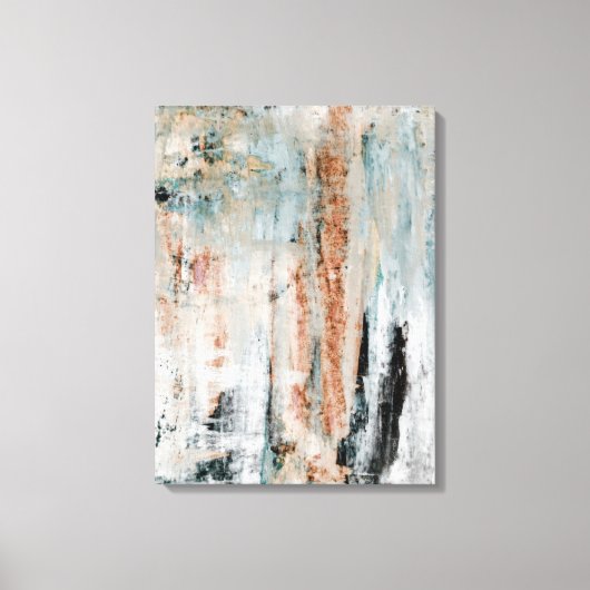 'Achtung' Aquamarine und braune Abstrakte Kunst Leinwanddruck (Vorderseite)