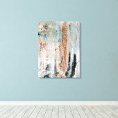 'Achtung' Aquamarine und braune Abstrakte Kunst Leinwanddruck (Insitu (Holzboden))