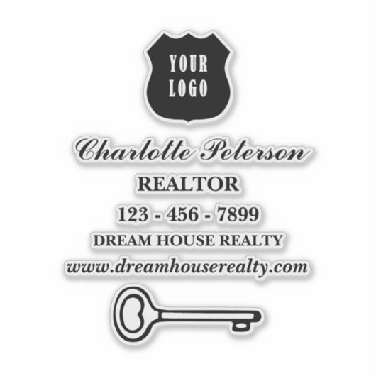 ACHTUNG beim Realtor Real Anwesen Notebook Aufkleber (Vorderseite)