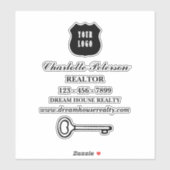 ACHTUNG beim Realtor Real Anwesen Notebook Aufkleber (Blatt)