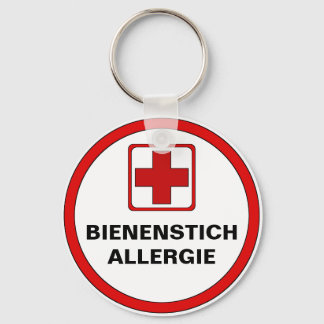 Achtung - Bienenstich Allergie Schlüsselanhänger