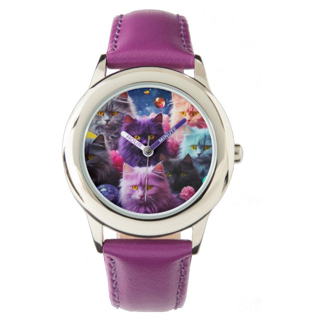 Achtung: Cat Lover Armbanduhr (Vorderseite)