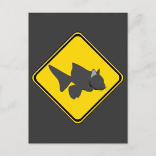 Achtung: Catfish Crossing! Postkarte