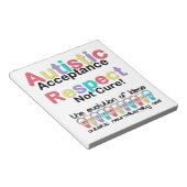 Achtung der Autistik nicht heilen Notizblock (angewinkelt)