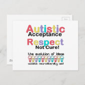 Achtung der Autistik nicht heilen Postkarte (Vorne/Hinten)