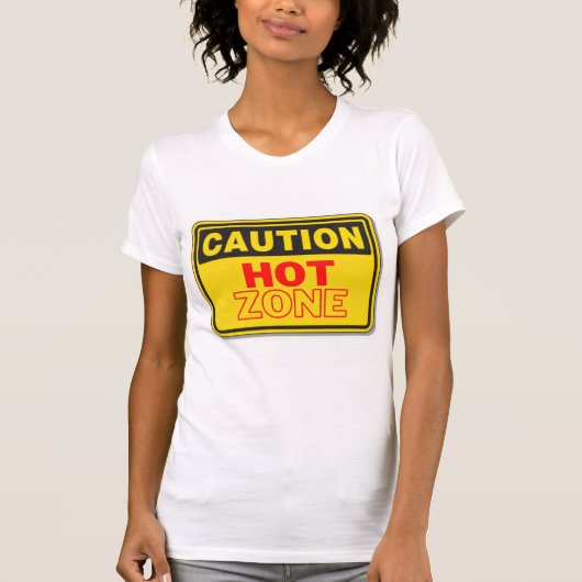 "ACHTUNG DER HOT ZONE" T - SHIRT RED YELLOW SIGN (Vorderseite)