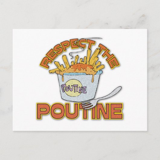 Achtung der Poutine Postkarte (Vorderseite)