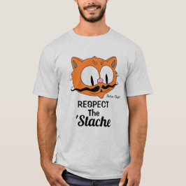 Achtung der Stache Cartoon Mustache Cat T-Shirt