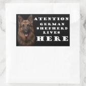 Achtung, deutscher Hirte lebt hier Aufkleber (Tasche)