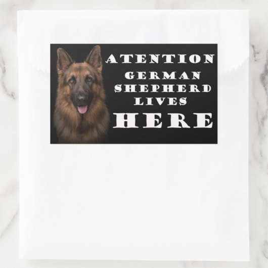 Achtung, deutscher Hirte lebt hier Aufkleber (Tasche)