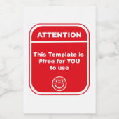 Achtung: Diese Vorlage ist #free für Cutomize Lebensmitteletikett (Einzelnes Label)