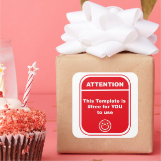 Achtung: Diese Vorlage ist #free für Cutomize Quadratischer Aufkleber