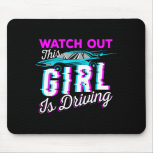 Achtung Dieses Mädchen Fährt Lustig Design Für Ne Mousepad