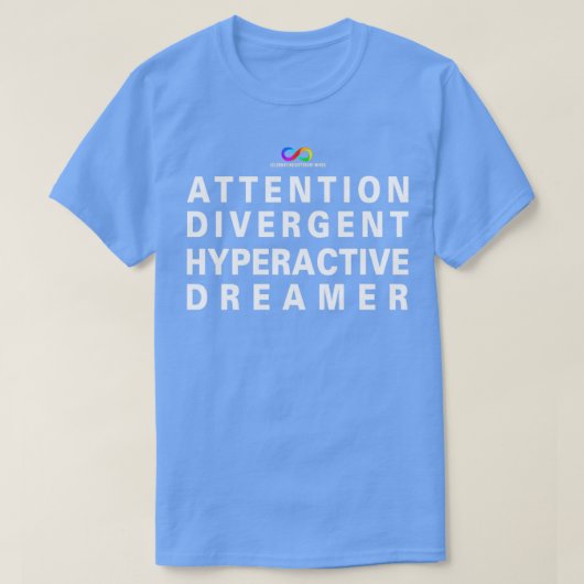 Achtung Divergent Hyperactive Dreamer T-Shirt (Design vorne)