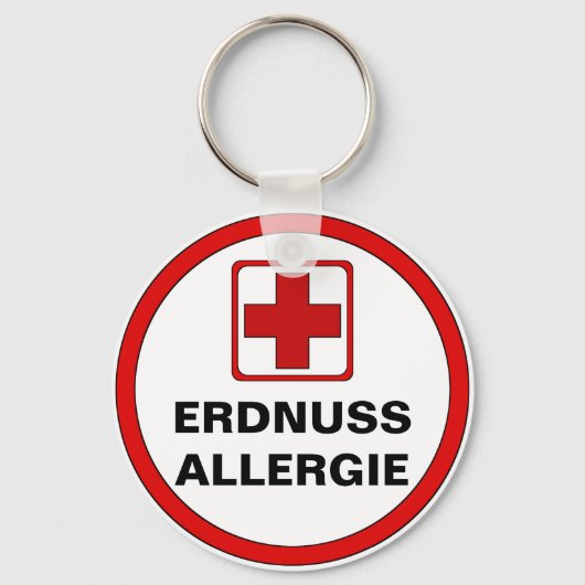 Achtung - ERDNUSS Allergie Schlüsselanhänger (Vorderseite)