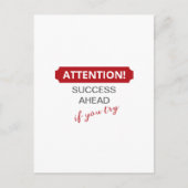 Achtung! Erfolg vor uns, wenn Sie versuchen Postkarte (Vorderseite)