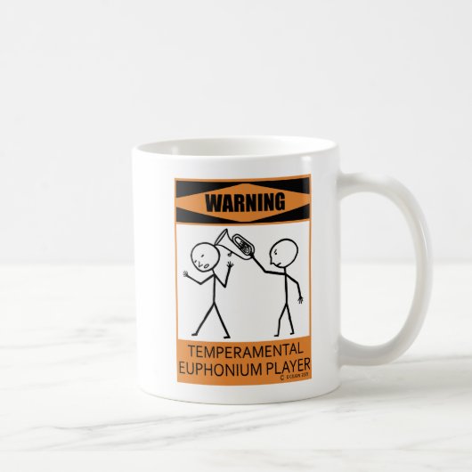 Achtung: Euphonium Player Coffee Tasse (Rechts)