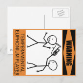 Achtung: Euphonium-Spieler Postkarte (Vorne/Hinten)