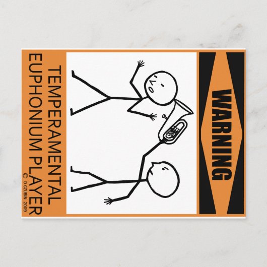 Achtung: Euphonium-Spieler Postkarte (Vorderseite)