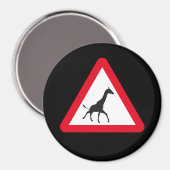 Achtung: Giraffe Crossing! Magnet (Vorderseite/Rückseite)