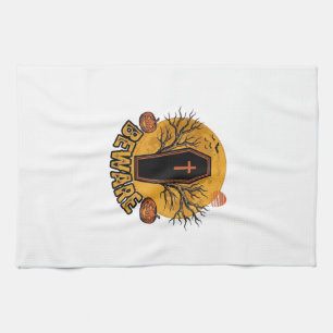 Achtung Halloween Sarg Kürbis Vintage-Shirt Desi Geschirrtuch