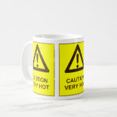 Achtung - Heißer Kaffeebecher Kaffeetasse (Vorderseite Links)