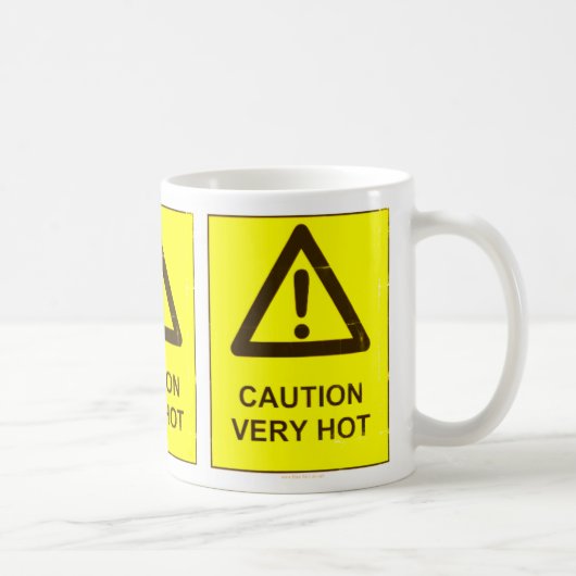 Achtung - Heißer Kaffeebecher Kaffeetasse (Rechts)