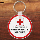 ACHTUNG ! Herzschrittmacher Schlüsselanhänger (Vorderseite)