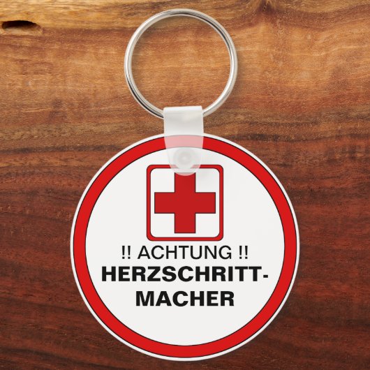 ACHTUNG ! Herzschrittmacher Schlüsselanhänger (Vorderseite)