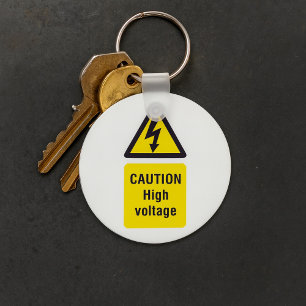 Achtung Hochspannung Schlüsselanhänger