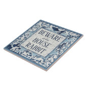 Achtung House Rabbit Delft Blue White Sign Dedham Fliese (Seite)