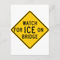 Achtung: Ice auf Bridge Highway Sign