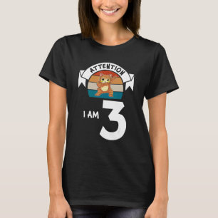 Achtung Ich bin 3 Katze 3. Geburtstag Junge Geburt T-Shirt