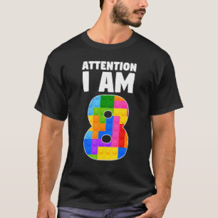Achtung Ich bin 8. Geburtstag T-Shirt